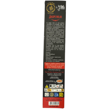 Incenso mágico de jaspe vermelho com cristal de alma tribal Hari Darshan - 1 pacote de 15g de incenso orgânico com minerais