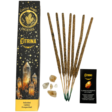 Hari Darshan Tribal Soul Crystal Magic Citrine Incense - 1 confezione da 15 g di incenso biologico con minerali