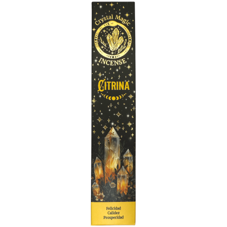 Encens Citrina Hari Darshan Tribal Soul Crystal Magic - 1 paquet de 15gr Encens Orgànic amb Minerals