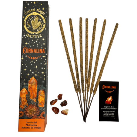 Hari Darshan Carnelian Wierook Tribal Soul Crystal Magic - 1 pak van 15 gram biologische wierook met mineralen