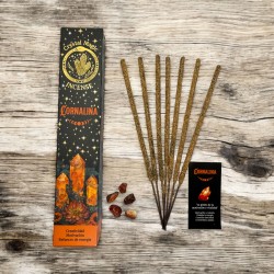 Hari Darshan Karneol Rökelse Tribal Soul Crystal Magic - 1 förpackning med 15gr ekologisk rökelse med mineraler