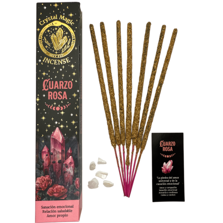 Hari Darshan Tribal Soul Crystal Magic Rose Quartz Incense - 1 pack of 15g Organic Incense with Minerals
