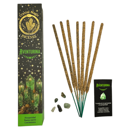 Encens Aventurine Hari Darshan Tribal Soul Crystal Magic - 1 paquet de 15gr Encens Bio aux Minéraux