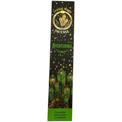 Aventurin-Räucherstäbchen Hari Darshan Tribal Soul Crystal Magic – 1 Packung mit 15 g Bio-Räucherstäbchen mit Mineralien