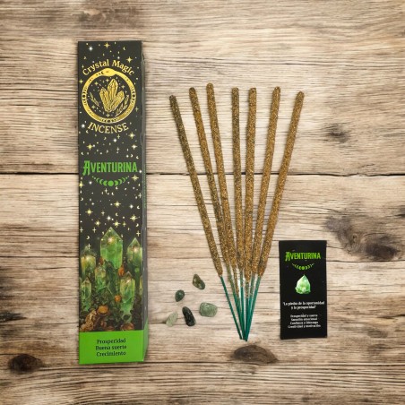 Aventurine Incense Hari Darshan Tribal Soul Crystal Magic - 1 pack of 15gr Organic Incense with Minerals