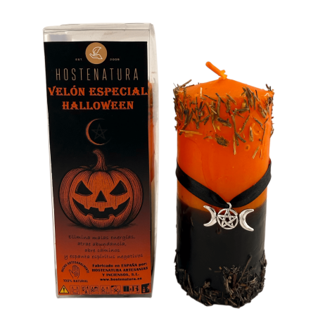 HOSTENATURA Special Halloweenljus - Eliminerar dåliga energier, överflöd, nya vägar... Inkluderar komplett ritual och amulett