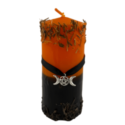 Velón Especial Halloween HOSTENATURA - Elimina malas energías, abundancia, nuevos caminos... Incluye Ritual Completo y Amuleto