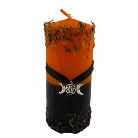 Lumânare specială de Halloween HOSTENATURA - Elimină energiile negative, abundența, căi noi... Include Ritual complet și Amuletă