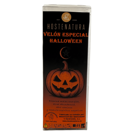 HOSTENATURA Spezial-Halloween-Kerze – Beseitigt schlechte Energien, Fülle, neue Wege … Enthält komplettes Ritual und Amulett