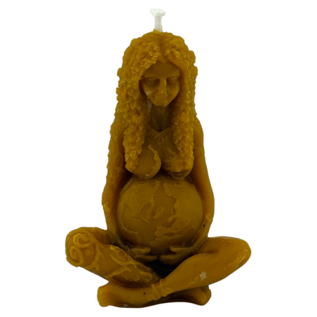 Candela al miele naturale Gaia Earth Goddess - 10x5,5 cm