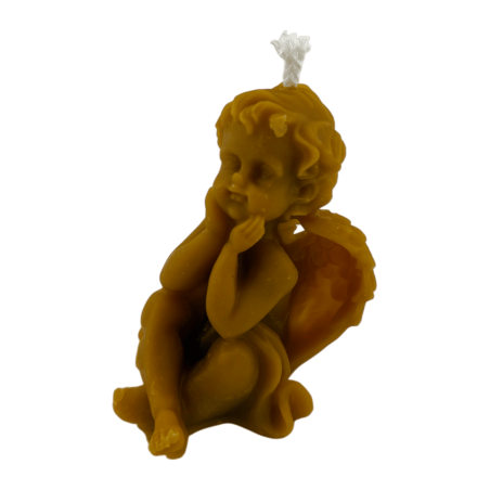 天然ハニーエンジェルキャンドル - 10x5.5cm