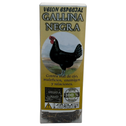 Bougie ésotérique spéciale Poule Noire 14x6cm - Contre le mauvais œil, les sorts, les ennemis et les malédictions