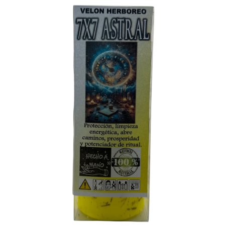 Herbal Candle 7x7 Astral - Esoteric Candle 14x6cm - Protection, Cleansing, Opening Paths, Prosperity...