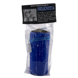 Bougie Talisman Sélénite - Bougie Ésotérique avec Amulette Spéciale 14x6cm - Purification Énergétique, Énergie Pure et Protectio