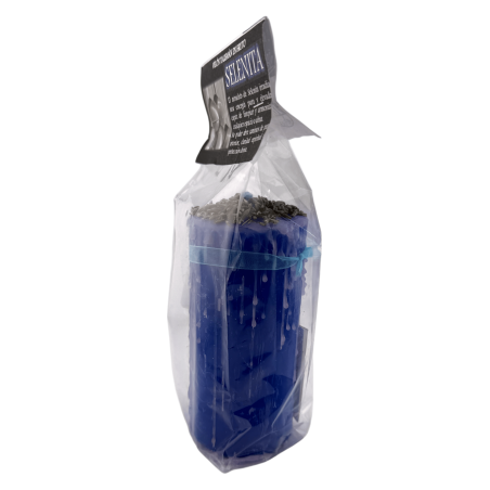 Lumânare Talisman din Selenit - Lumânare Ezoterică cu Amuletă Specială 14x6cm - Curățare Energetică, Energie Pură și Protecție D