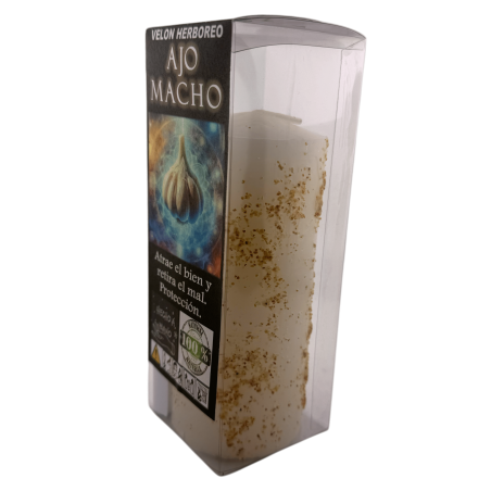 Vela de Alho Herbal - Vela Esotérica 14x6cm - Proteção, Atrai o bem, afasta o mal...