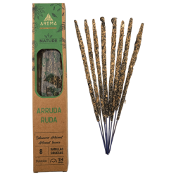 Cutie de tămâie organică Rue AROMA Nature - 12 cutii a câte 8 bețișoare groase