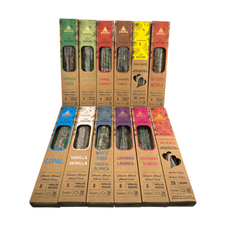 Kit d'encens bio AROMA Nature - 12 boîtes assorties d'encens naturels