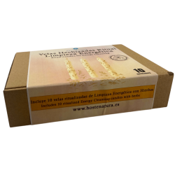 Kit de Velas de Limpeza Energética HOSTENATURA - 10 velas brancas com ervas