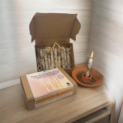HOSTENATURA Energie-Reinigungskerzen-Set – 10 weiße Kerzen mit Kräutern