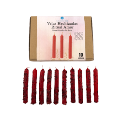 HOSTENATURA Liebesritual-Kerzen-Set – 10 rote Kerzen mit Kräutern