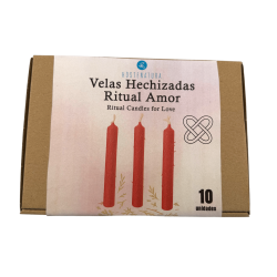 HOSTENATURA Liebesritual-Kerzen-Set – 10 rote Kerzen mit Kräutern