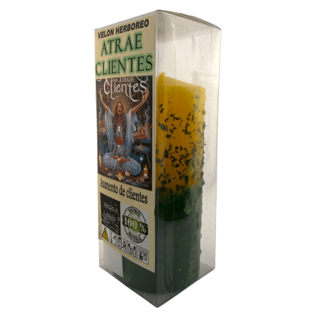 Lumânare din plante pentru a atrage clienți - Lumânare ezoterică 14x6cm - Creșterea numărului de clienți