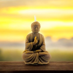 Honungs-Buddha Meditationsljus 100% Honung - 12,4x8,2cm - 245gr.