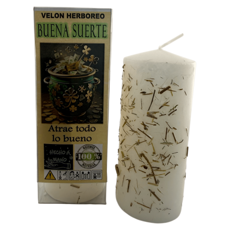 Good Luck Herbal Candle - Esoteric Candle 14x6cm - Attracts all good things