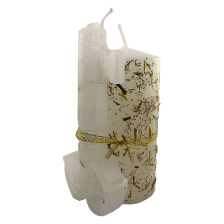 Vela Chave do Poder - Luz e Energia HOSTENATURA - 14x8cm - Vela Esotérica Artesanal para Canalizar Luz e Energia Positiva