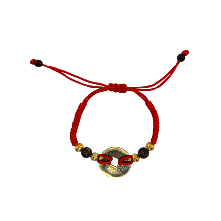 Pulsera Feng Shui Moneda I Ching - Dinero, Riqueza y Buena Suerte