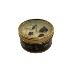 Bougie AROMA FRAGRANCES la tourmaline cristalline - Parfum bois de santal - 65 g - Durée : 5 à 6 h