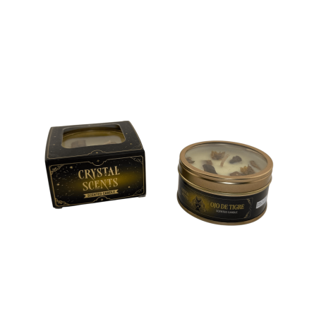 Crystal Tiger's Eye AROMA FRAGRANCES Candle - Vanilla Fragrance - 65g - 5-6h burn time