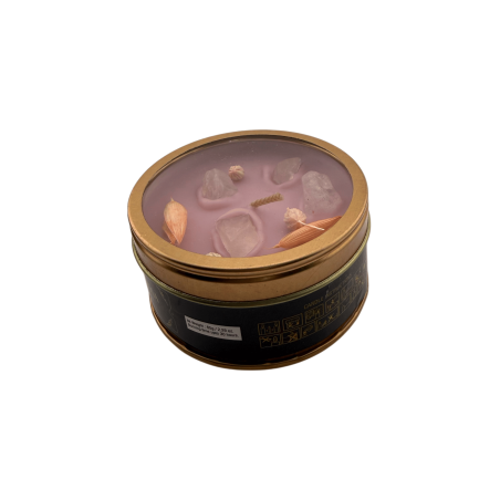 Lumânare AROMA FRAGRANCES cristal de cuarț roz - 65g - timp de ardere 5-6h