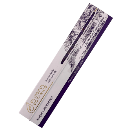 Tămâie organică cu lavandă TULASI de Blissful Botanics - Artizanală naturală - Lavandă inspiratoare - 8 bețișoare de tămâie orga