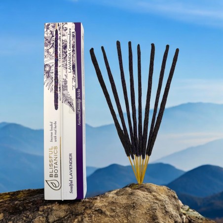 Incienso Orgánico Lavanda Blissful Botanics TULASI Artesano Natural - Lavanda Conmovedora - 8 barritas incienso orgánicas