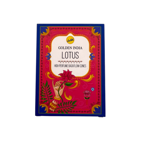 SREE VANI Golden India Backflow Lotus Rökelsekottar - Förpackning med 10 Blackflow Lotusblomkottar
