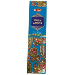 Incienso Tridev Ámbar Almizcle Natural Incense Sticks - 10 varillas extra gruesas