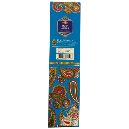 Tridev Amber Musk Natural Incense Sticks - 10 Extra Thick Sticks