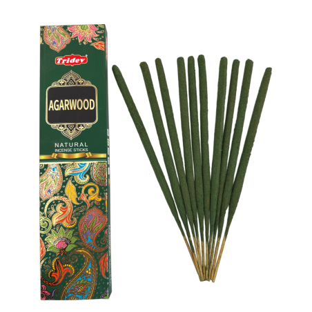 Encens Tridev Agarwood Fusta d'Agar Natural Incense Sticks - 10 varetes extra gruixudes
