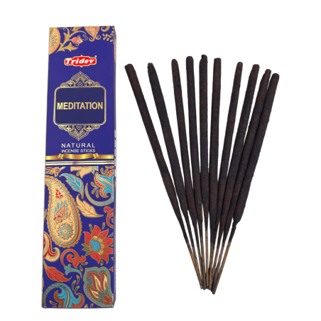 Bastoncini di incenso per meditazione naturale Tridev - 10 bastoncini extra spessi