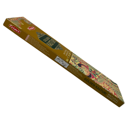 Tridev Golden Kasturi Natürliche Räucherstäbchen - 10 extra dicke Stäbchen
