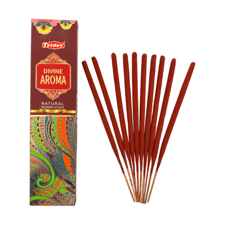 Bâtonnets d'encens à arôme naturel Tridev - 10 bâtonnets extra épais
