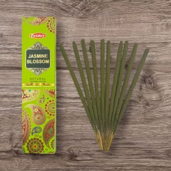 Tridev Natural Jasmine Flower Incense Sticks - 10 Extra Thick Sticks