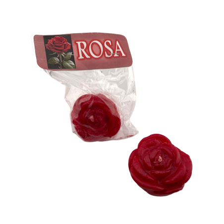 Vela Roja en forma de Rosa 6x4,6x7cm