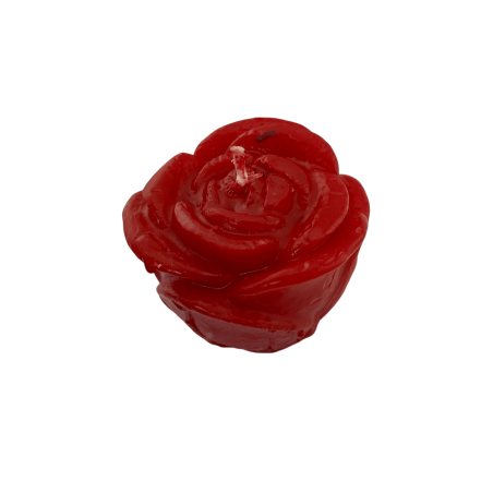 Candela rossa a forma di rosa, 6x4,6x7cm