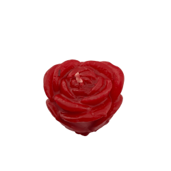 Candela rossa a forma di rosa, 6x4,6x7cm