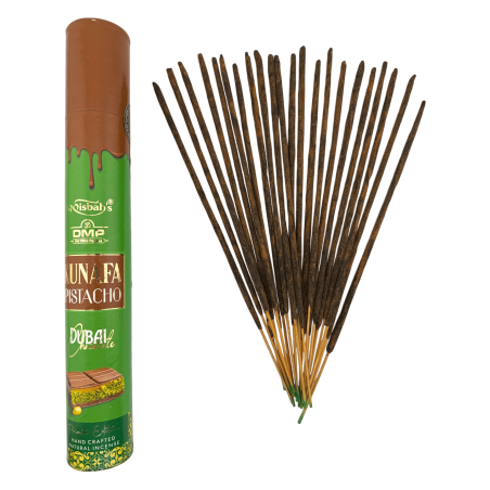 Incenso de Chocolate com Pistache Masala Dubai Kunafa Misbahs DMP Edição Privada - 40g. Incenso Artesanal