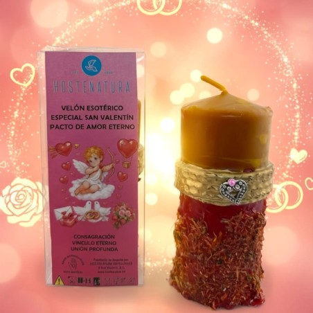 Bougie spéciale Saint-Valentin - Pacte d'amour éternel - Bougie ésotérique 14x6cm - Consécration, lien éternel et union profonde