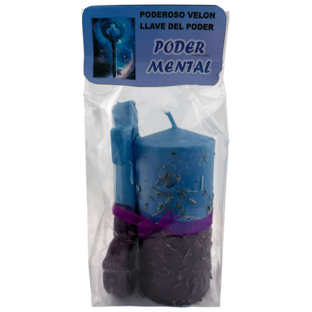 Key of Power Candle, Mental Power, HOSTENATURA - 14x8cm - Handmade Esoteric Candle